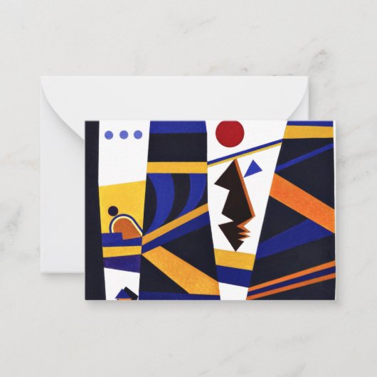 Kandinsky - Bindende, kleurrijke abstracte kunst Notitiekaartje (Voorkant)
