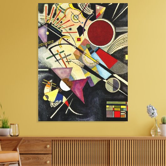 Kandinsky - Black accompanimant Canvas Afdruk (Insitu (Woonkamer))