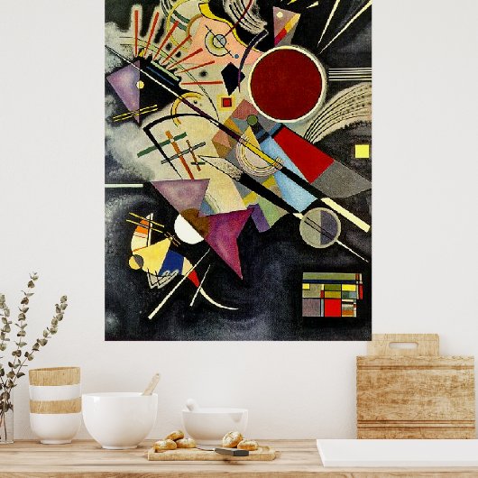 Kandinsky - Black accompanimant Poster (Keuken)