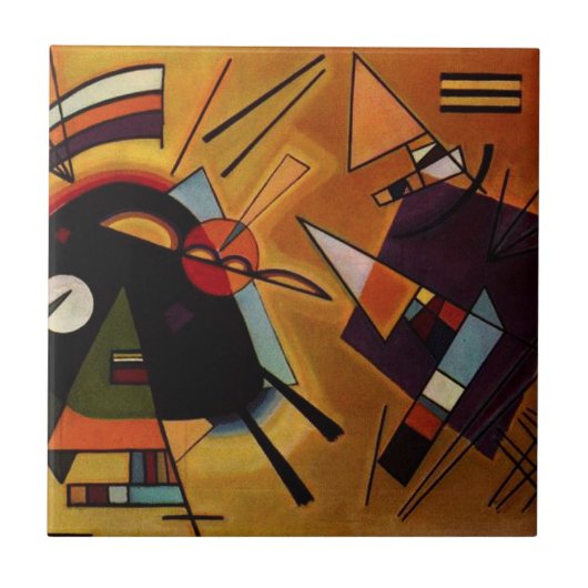 Kandinsky Black en Violet Tile Tegeltje (Voorkant)