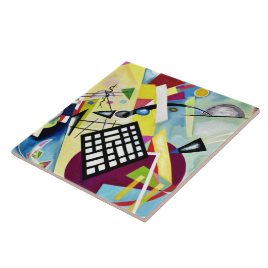 Kandinsky - Black Grid Tegeltje (Zijkant)