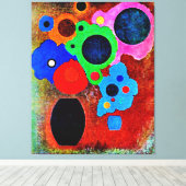 Kandinsky - Black Increasing Canvas Afdruk (Insitu (Houten vloer))