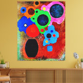 Kandinsky - Black Increasing Canvas Afdruk (Insitu (Woonkamer))
