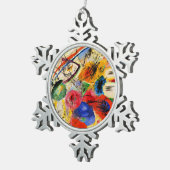 Kandinsky - Black Lines, beroemde kunst, Tin Sneeuwvlok Ornament (Rechts)