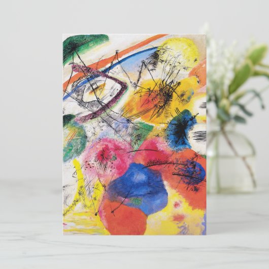 Kandinsky Black Lines Invitations Kaart (Staand voorkant)