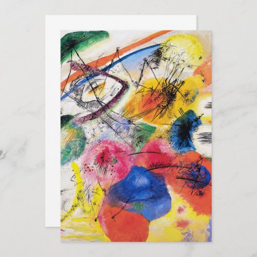 Kandinsky Black Lines Invitations Kaart (Voorkant / Achterkant)