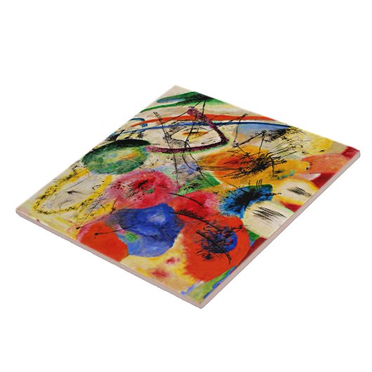 Kandinsky - Black Lines Tegeltje (Zijkant)