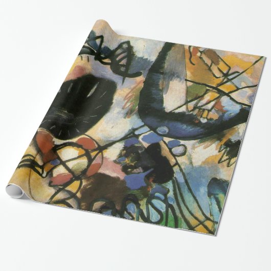 Kandinsky Black Spot Abstract Artwork Cadeaupapier (Uitgerold)