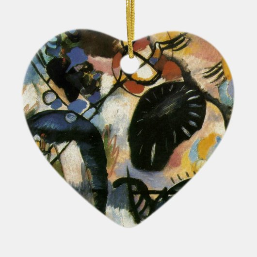 Kandinsky Black Spot Abstract Artwork Keramisch Ornament (Voorkant)