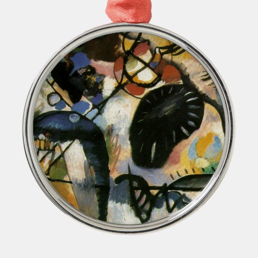 Kandinsky Black Spot Abstract Artwork Metalen Ornament (Voorkant)