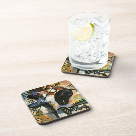 Kandinsky Black Spot Abstract Artwork Onderzetter (Rechterzijde)