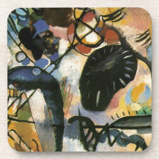 Kandinsky Black Spot Abstract Artwork Onderzetter (Voorkant)