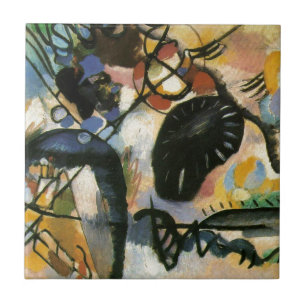 Kandinsky Black Spot Abstract Artwork Tegeltje