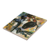 Kandinsky Black Spot Abstract Artwork Tegeltje (Zijkant)