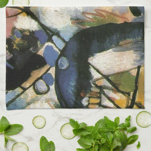 Kandinsky Black Spot Abstract Artwork Theedoek (Gevouwen)