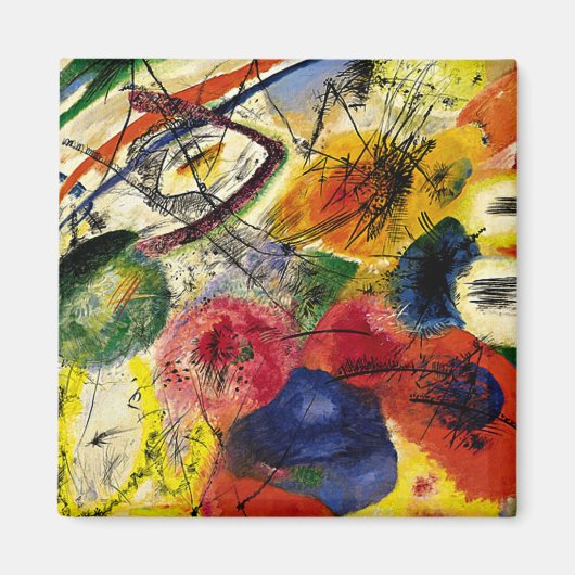 Kandinsky - Black Strokes Magneet (Voorkant)