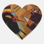 Kandinsky Black Violet Hart Sticker (Voorkant)