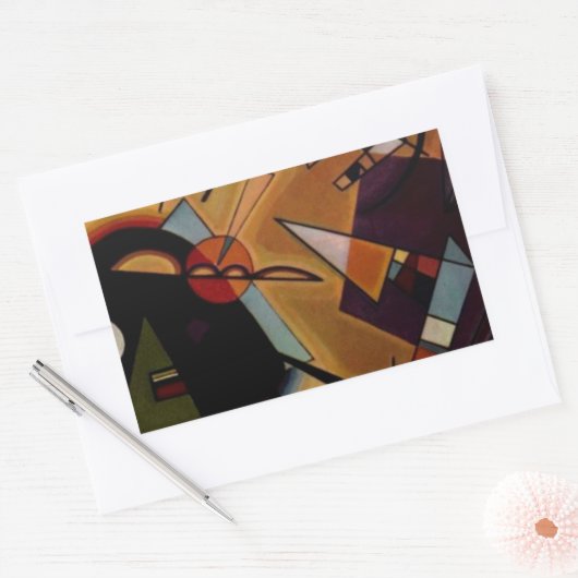Kandinsky Black Violet Rechthoekige Sticker (Envelop)
