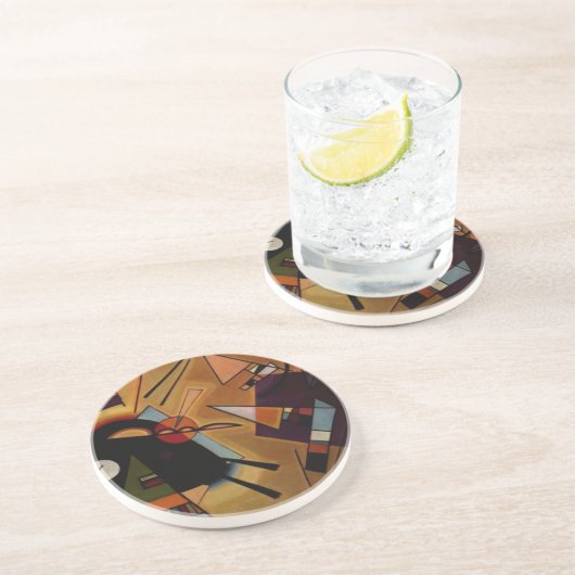 Kandinsky Black Violet Zandsteen Onderzetter (Zijkant)