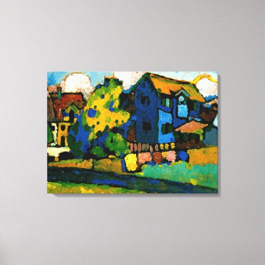 Kandinsky - Blaues Haus Klein Canvas Afdruk (Voorkant)