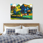 Kandinsky - Blaues Haus Klein Canvas Afdruk (Insitu (Slaapkamer))