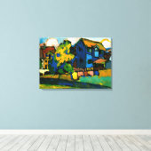 Kandinsky - Blaues Haus Klein Canvas Afdruk (Insitu (Houten vloer))
