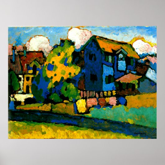 Kandinsky - Blaues Haus Klein Poster (Voorkant)