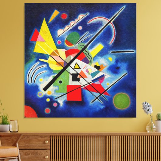 KANDINSKY - BLAUW SCHILDERIJ - 1924 - Bauhaus - Canvas Afdruk (Insitu (Woonkamer))