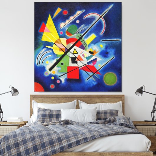 KANDINSKY - BLAUW SCHILDERIJ - 1924 - Bauhaus - Canvas Afdruk (Insitu (Slaapkamer))