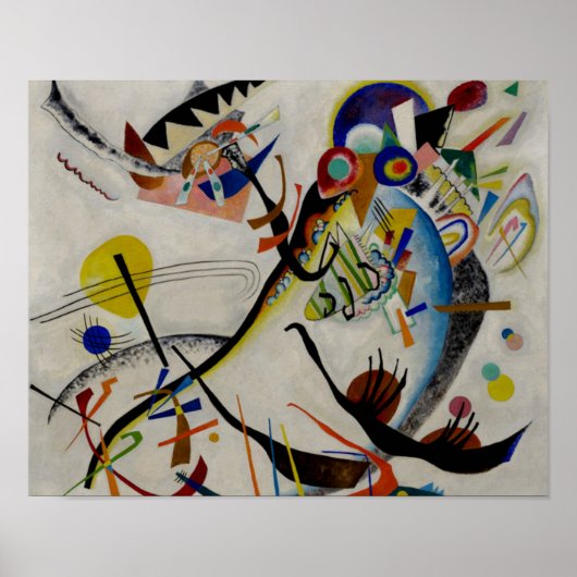 Kandinsky Blauw Segment Abstract Schilderij Poster (Voorkant)