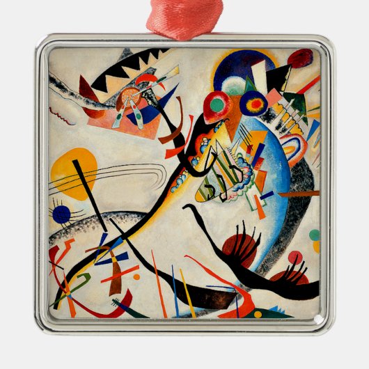 Kandinsky - Blauw Segment Metalen Ornament (Voorkant)