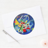 Kandinsky - Blauwe Schilderij, beroemd abstract ku Ronde Sticker (Envelop)