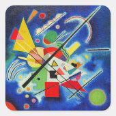 Kandinsky - Blauwe Schilderij Vierkante Sticker (Voorkant)
