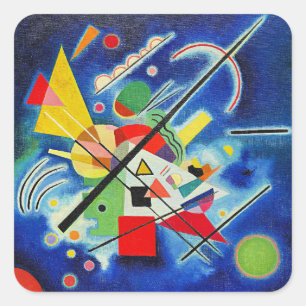 Kandinsky - Blauwe Schilderij Vierkante Sticker