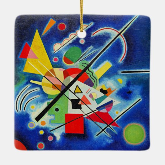Kandinsky - Blauwe Schildering Keramisch Ornament (Achterkant)