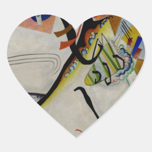 Kandinsky Blue Segment Hart Sticker (Voorkant)