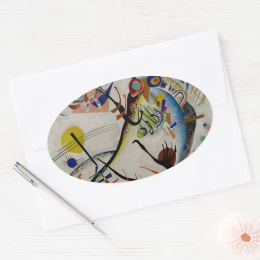 Kandinsky Blue Segment Ovale Sticker (Envelop)