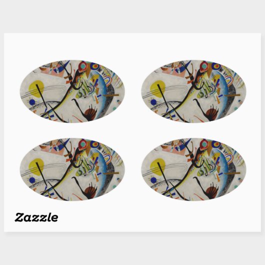 Kandinsky Blue Segment Ovale Sticker (Vel)