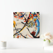 Kandinsky - Blue Segment Vierkante Klok (Huis)