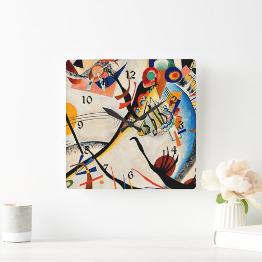 Kandinsky - Blue Segment Vierkante Klok (Huis)