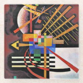 Kandinsky - Boven en Links, Glazen Onderzetter (Voorkant)
