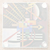 Kandinsky - Boven en Links, Glazen Onderzetter (Achterkant)