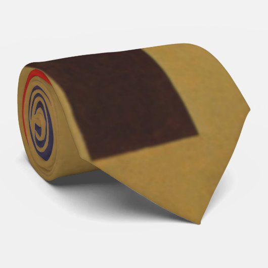 Kandinsky Brown Red Yellow Blue Abstract schildere Stropdas (Opgerold)