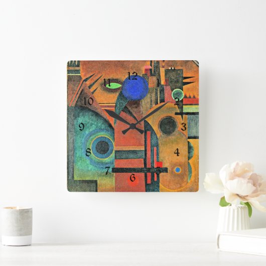 Kandinsky - Brown Silence Vierkante Klok (Huis)