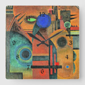 Kandinsky - Brown Silence Vierkante Klok (Voorkant)