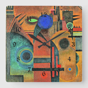 Kandinsky - Brown Silence Vierkante Klok