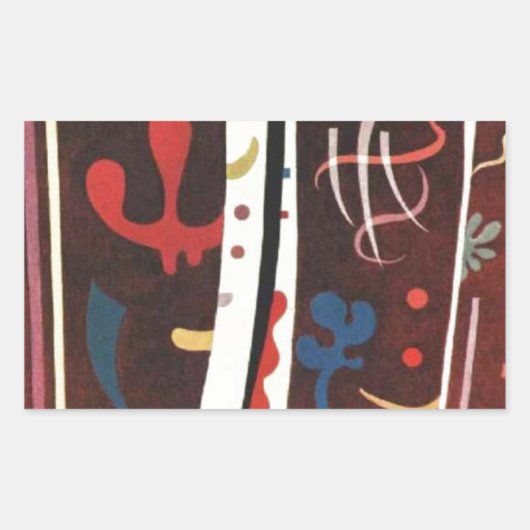 Kandinsky Brown with Supplement Abstract Rechthoekige Sticker (Voorkant)