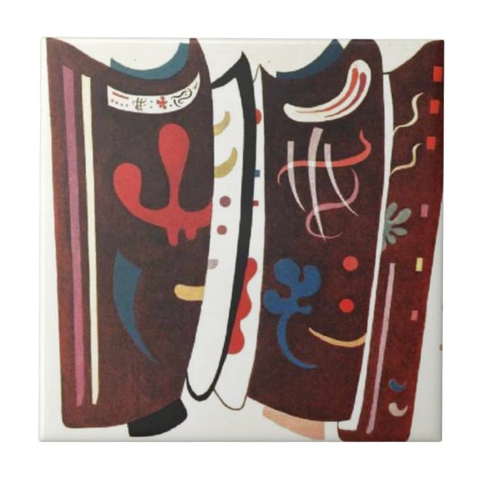 Kandinsky Brown with Supplement Abstract Tegeltje (Voorkant)