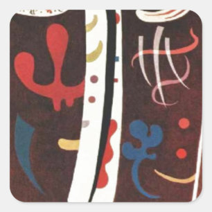 Kandinsky Brown with Supplement Abstract Vierkante Sticker