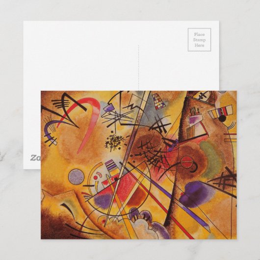 Kandinsky Brown Yellow Red Blue Briefkaart (Voorkant / Achterkant)